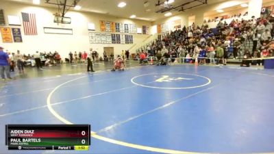 113 lbs Quarterfinal - Aiden Diaz, West Torrance vs Paul Bartels, Mark Keppel