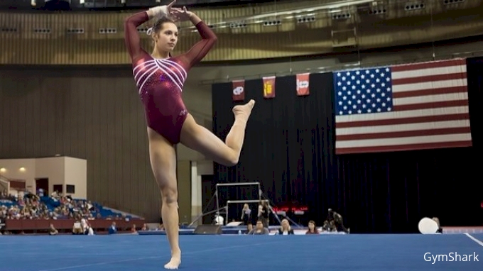 Maileana Kanewa of Oklahoma on floor at 2014 Metro
