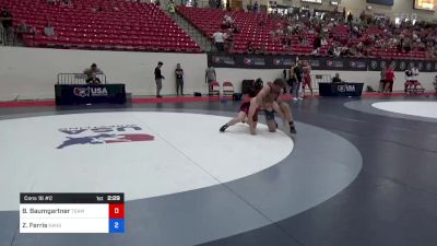 92 kg Cons 16 #2 - Braden Baumgartner, Team Vision Quest Colorado vs Zachery Ferris, Kansas