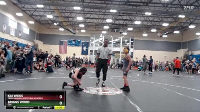 90 lbs Quarterfinal - Kai Weiss, Team Hammer Wrestling Academy vs Briggs Wood, C2X