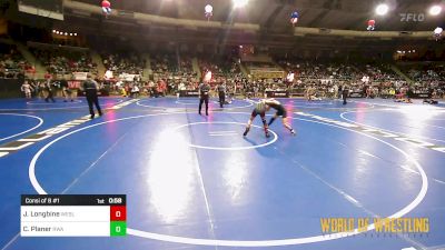 100 lbs Consi Of 8 #1 - James Longbine, Wesley Wrestling Club vs Carson Planer, Region Wrestling Academy