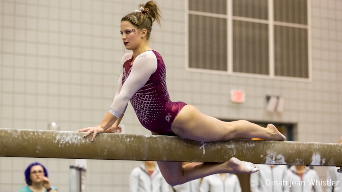 Keeley Kmieciak on beam - Oklahoma ou ncaa