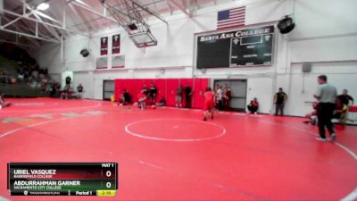 197 lbs Quarterfinal - Uriel Vasquez, Bakersfield College vs Abdurrahman Garner, Sacramento City College