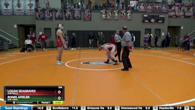 184 lbs Round 1 - Ronin Amsler, Bob Jones vs Logan Seagraves, Hartselle