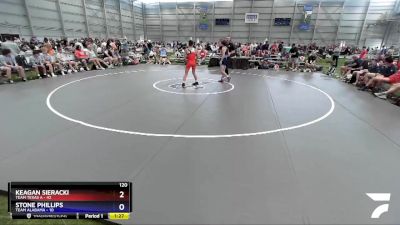 120 lbs Semis & 3rd Wb (16 Team) - Keagan Sieracki, Team Texas A vs Stone Phillips, Team Alabama