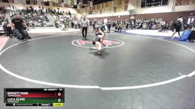 70 lbs 1st Place Match - Luca Kling, Threshold vs Emmett Park, Terminators