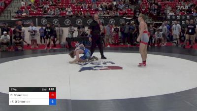 57 kg Quarters - Cole Speer, Seasons Freestyle Club vs Finnegan O'Brien, New York