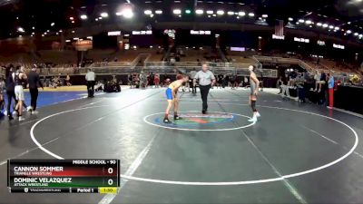 90 lbs Quarterfinal - Dominic Velazquez, Attack Wrestling vs Cannon Sommer, Triangle Wrestling