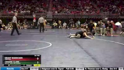 3A-160 lbs Quarterfinal - Cinsere Clark, Valley, West Des Moines vs Grant Boddicker, Linn-Mar