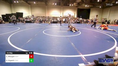 71-77 lbs Quarterfinal - Coleman Morgan, North DeSoto Wrestling Academy vs Griffin Giganti, Fort Polk Wrestling Club