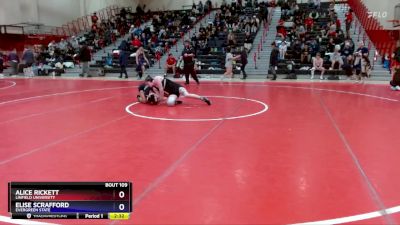 143 lbs 1st Place Match - Alice Rickett, Linfield University vs Elise Scrafford, Evergreen State