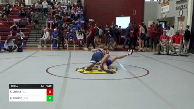 190 lbs Round Of 32 - Kirby Johns, Hammond School vs Kieran Boland, The Lovett School