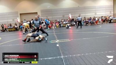 46 lbs Quarterfinals (8 Team) - Jack Pederson, Untouchables Purple vs Niko Burkett, Aggression Legionaries