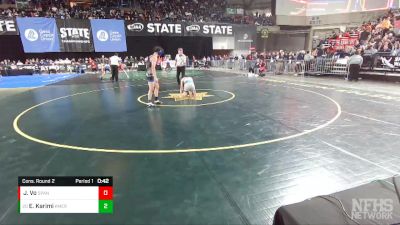 3A 106 lbs Cons. Round 2 - Elyas Karimi, Kent Meridian vs Jayden Vo, Spanaway Lake