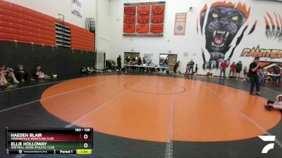 138 lbs Round 1 - Ellie Holloway, Greybull Basin Athletic Club vs Haeden Blair, Thermopolis Wrestling Club