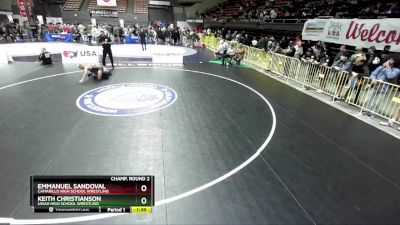 157 lbs Champ. Round 2 - Keith Christianson, Ukiah High School Wrestling vs Emmanuel Sandoval, Camarillo High School Wrestling