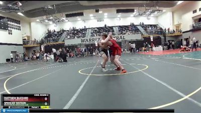 220 lbs Cons. Round 3 - Spencer Watson, Brownsburg Wrestling Club vs Matthew Buzzard, Indian Creek Wrestling Club