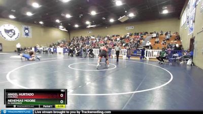 182 lbs 5th Place Match - Nehemias Moore, El Diamannte vs Angel Hurtado, Coalinga