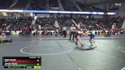 115 lbs Cons. Round 3 - Ryken Miles, Mill Valley Kids Wrestling Club vs Max Crane, MAC