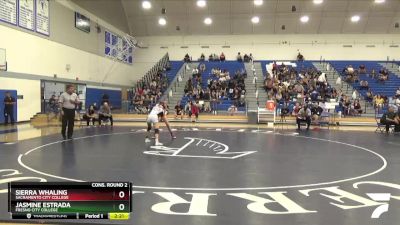 123 lbs Cons. Round 2 - Sierra Whaling, Sacramento City College vs Jasmine Estrada, Fresno City College