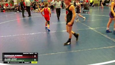 70 lbs Cons. Semi - Oliver Joynt, Ironhawk Wrestling Academy IA vs Berringer Robbins, Purler Wrestling