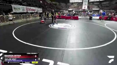 92 lbs Cons. Round 3 - Brandon Ortega, Top Dog Wrestling Club vs Taylor Holt, Team Arcata Wrestling Club