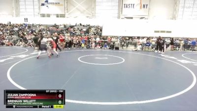 110 lbs Cons. Round 4 - Brennan Willett, Long Beach Gladiators Wrestling vs Julian Zampogna, Olean Wrestling Club