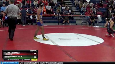 138 lbs Semifinal - Blaze Ackerman, St. Augustine vs Nathan Sepulveda, Brawley