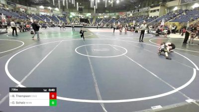 73 lbs Consolation - Braden Thompson, Colorado Outlaws vs Dublin Scholz, Bennett Wrestling Club