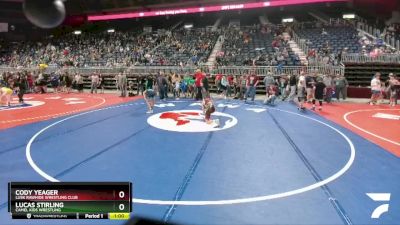 97 lbs Quarterfinal - Lucas Stirling, Camel Kids Wrestling vs Cody Yeager, Lusk Rawhide Wrestling Club