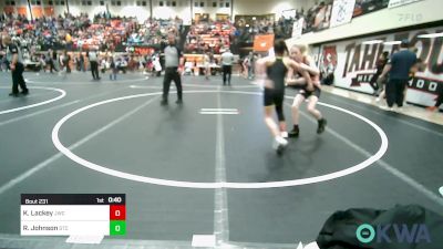 85 lbs Consolation - Kyleagh Lackey, Jay Wrestling Club vs Rocklyn Johnson, Sallisaw Takedown Club