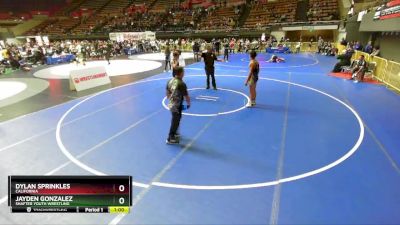 165 lbs Champ. Round 1 - Jayden Gonzalez, Shafter Youth Wrestling vs Dylan Sprinkles, California