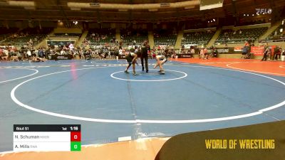 83 lbs Semifinal - Nathan Schuman, Mat Assassins vs Ariah Mills, Roundtree Wrestling Academy