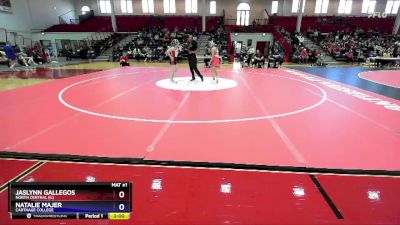 109 lbs Semifinal - Natalie Majer, Carthage College vs Jaslynn Gallegos, North Central (IL)