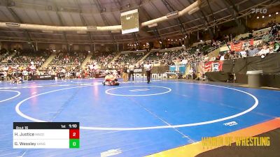 145 lbs Round Of 16 - Hayden Justice, Wagoner Takedown Club vs Gaige Wessley, Kansas Young Guns