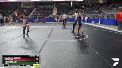 130 lbs Semifinal - Mikyah Cain, Oakley vs Isabella Keesee, Phillipsburg