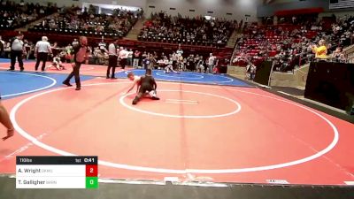 110 lbs Consi Of 8 #2 - Alijeh Wright, Okmulgee vs Teddy Galligher, Barnsdall Youth Wrestling