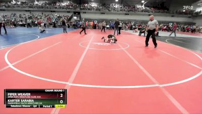 85 lbs Champ. Round 1 - Karter Sarabia, Marshfield Youth Wrestling-AA  vs Piper Weaver, Open Mats Wrestling Club-AAA