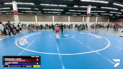 117 lbs 1st Place Match - Fernanda Lopez, Lake Highlands Club Wrestling vs Alexis Hanks, Texas