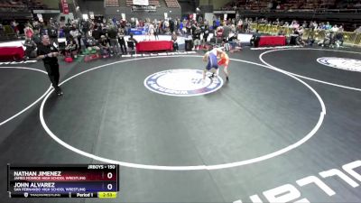 150 lbs Champ. Round 1 - Nathan Jimenez, James Monroe High School Wrestling vs John Alvarez, San Fernando High School Wrestling