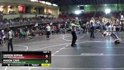 59 lbs Champ. Round 2 - Mason Cave, Falls City Wrestling Club vs Jaxson Sopiak, MWC Wrestling Academy