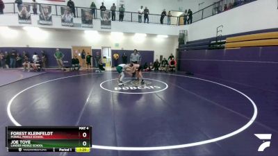 110 lbs Cons. Semi - Forest Kleinfeldt, Powell Middle School vs Joe Toye, Lander Middle School