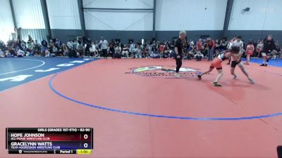 82-90 lbs Round 1 - Hope Johnson, All-Phase Wrestling Club vs Gracelynn Watts, Team Aggression Wrestling Club