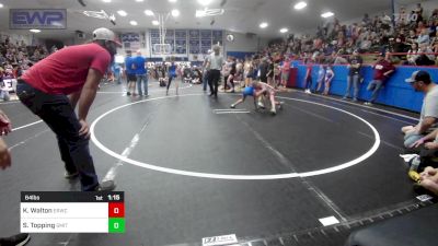 64 lbs Quarterfinal - Kaygan Walton, El Reno Wrestling Club vs Stetson Topping, Smith Wrestling Academy