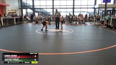 B-19 lbs Cons. Semi - Hudson Karam, North Liberty Thunderbolts vs Linkin Fisher, VS Viking Wrestling Club