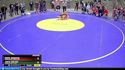 80 lbs Semifinal - Aniya Kisling, Lebanon Mat Club vs Hope Johnson, Oregon City Kids Club