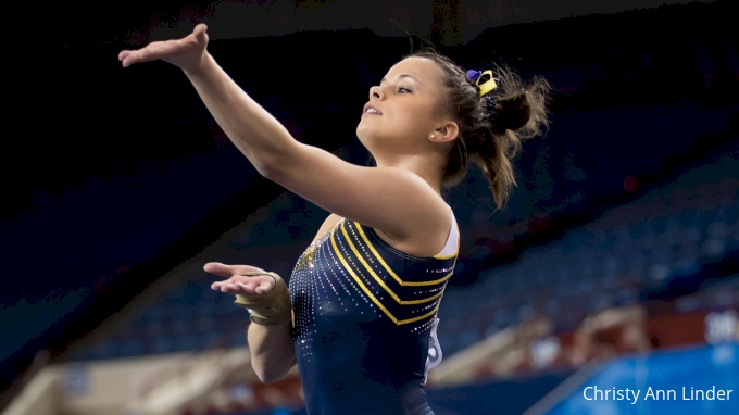 Talia Chiareli of Michigan training floor