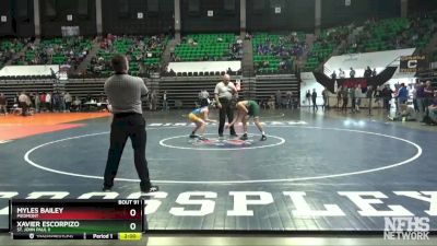 106 lbs Quarterfinal - Myles Bailey, Piedmont vs Xavier Escorpizo, St. John Paul II