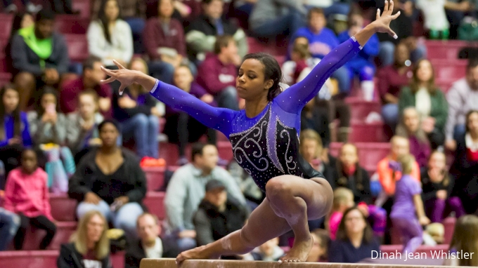Kennedy Baker completes a wolf turn on beam