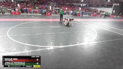 150 lbs Cons. Semi - Ameillia Faymoville, Waupun Youth Wrestling Club vs Rosalie Abel, New London